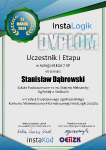 dyplom instalogik 5 stanisław dąbrowski