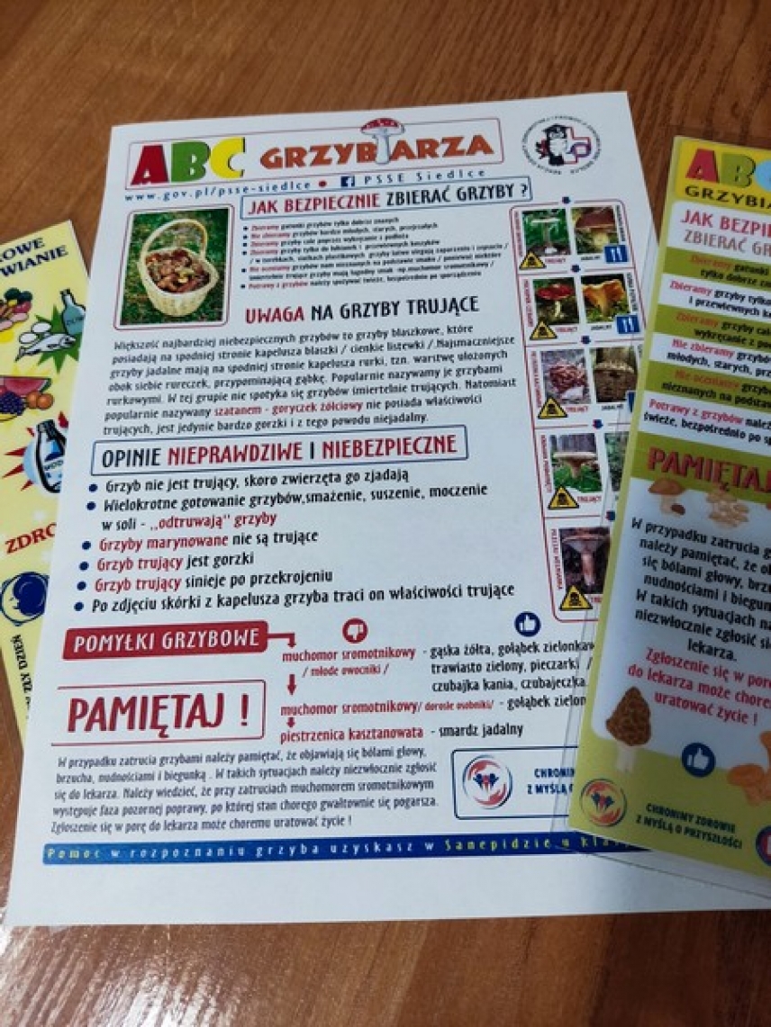 Lekcja profilaktyczna „Poznaj grzyby - unikniesz zatrucia"